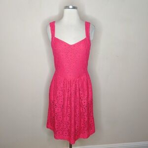 Deletta Pink Floral Lace Dress  Open Back Sweetheart